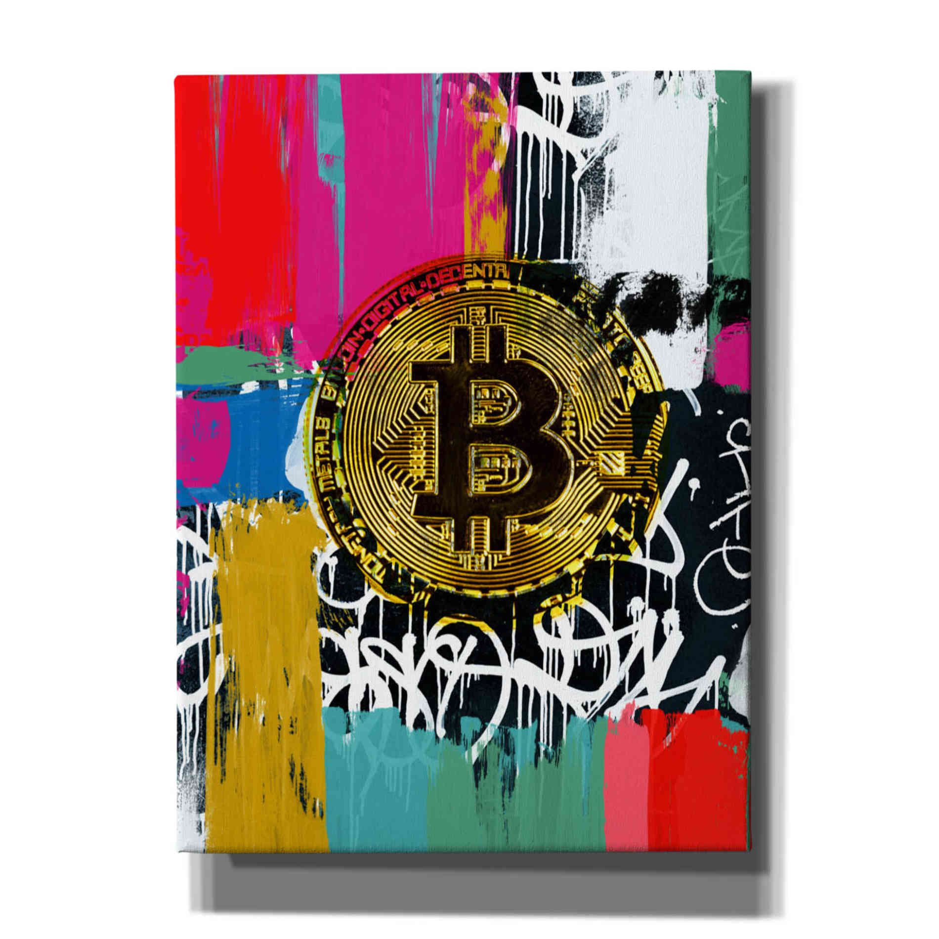 'Cryptocurrency Bitcoin Graffiti 2-1' by Irena Orlov, Canvas Wall Art