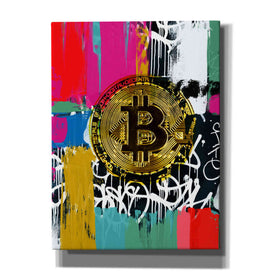 'Cryptocurrency Bitcoin Graffiti 2-1' by Irena Orlov, Canvas Wall Art