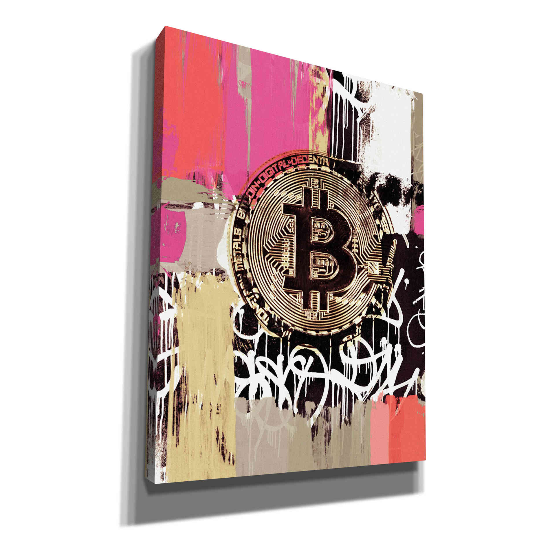 'Cryptocurrency Bitcoin Graffiti 2-8' by Irena Orlov, Canvas Wall Art