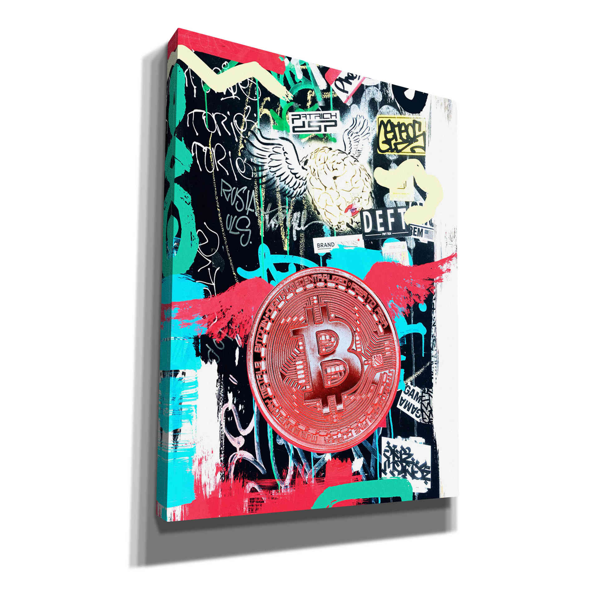 'Bitcoin Street Art 2' by Irena Orlov, Canvas Wall Art