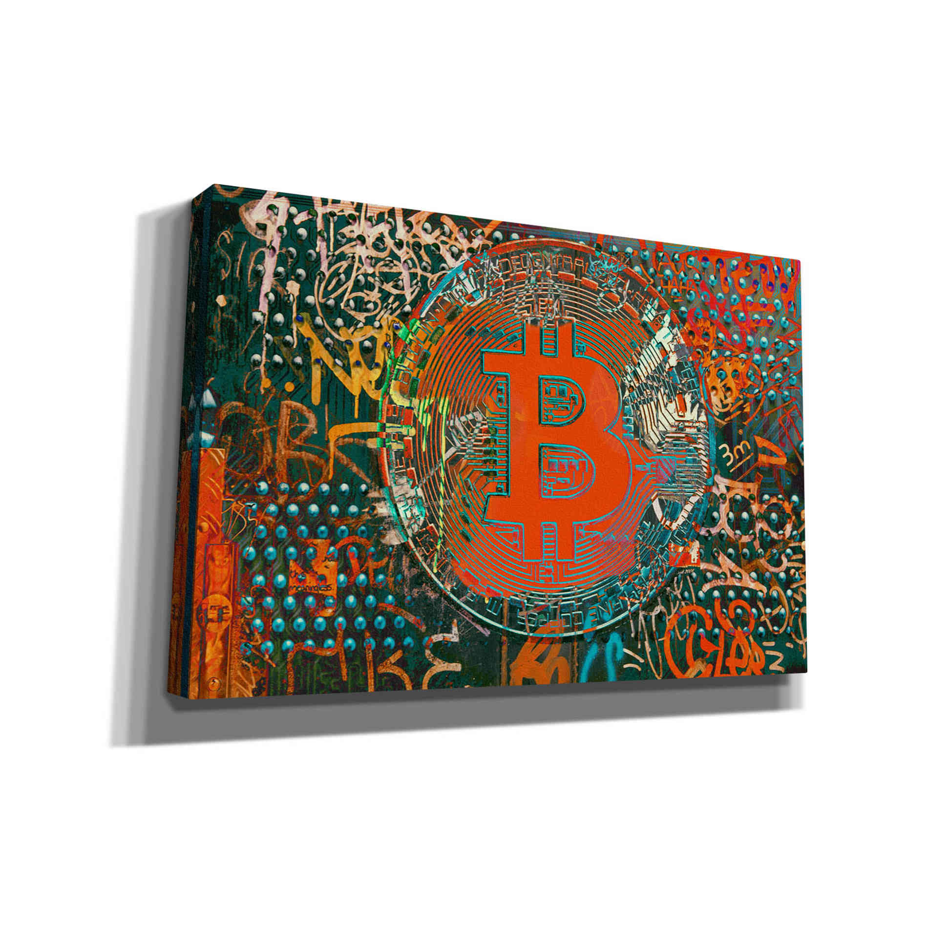 'Bitcoin Graffiti Art 23' by Irena Orlov, Canvas Wall Art