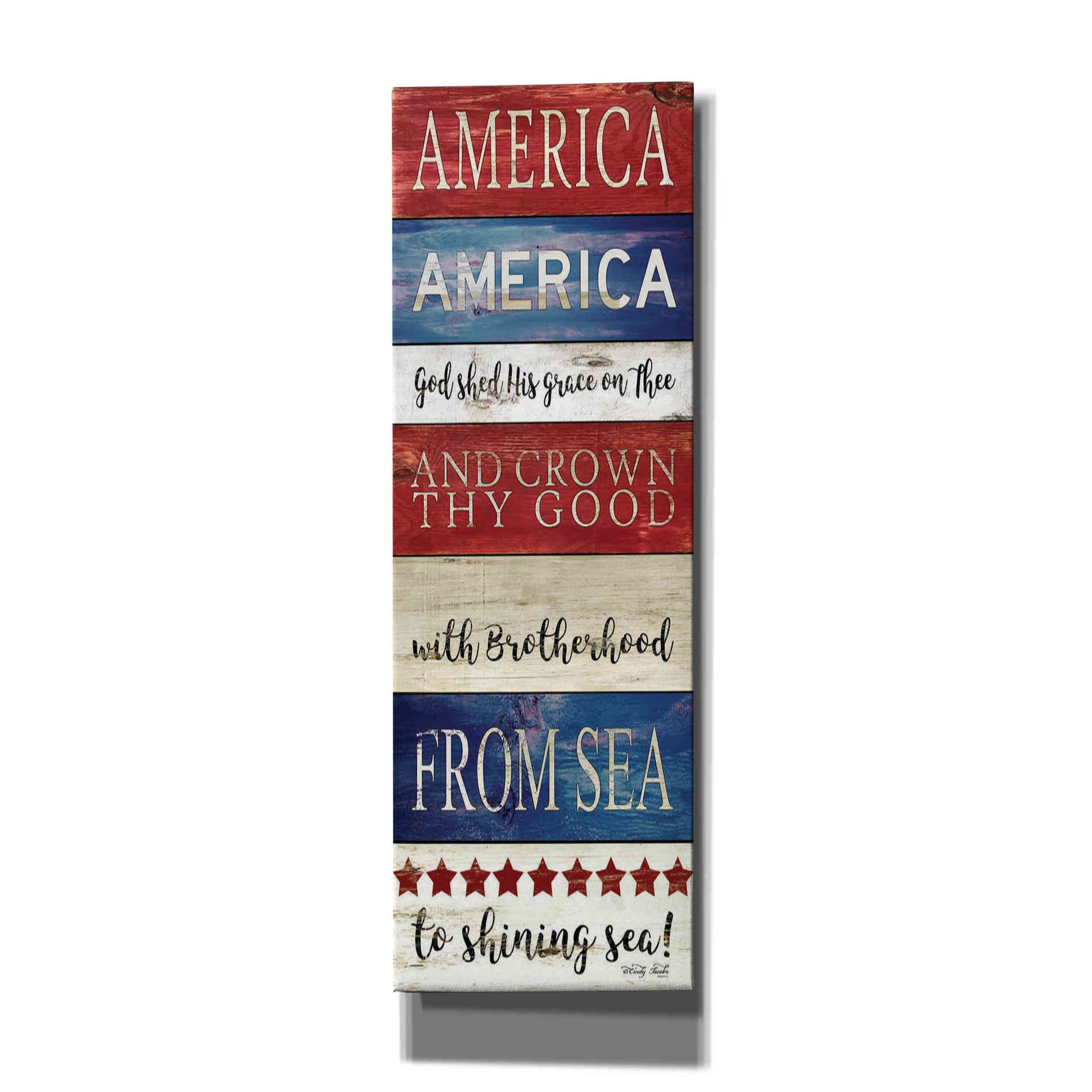'America God Shed His Grace on Thee' by Cindy Jacobs, Canvas Wall Art