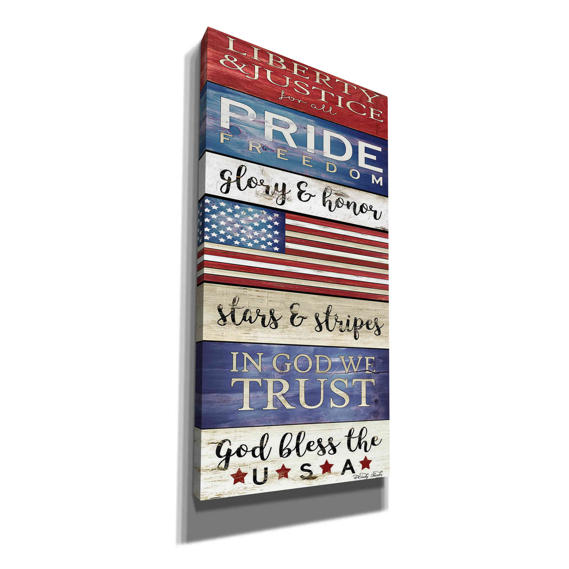 'God Bless the USA' by Cindy Jacobs, Canvas Wall Art