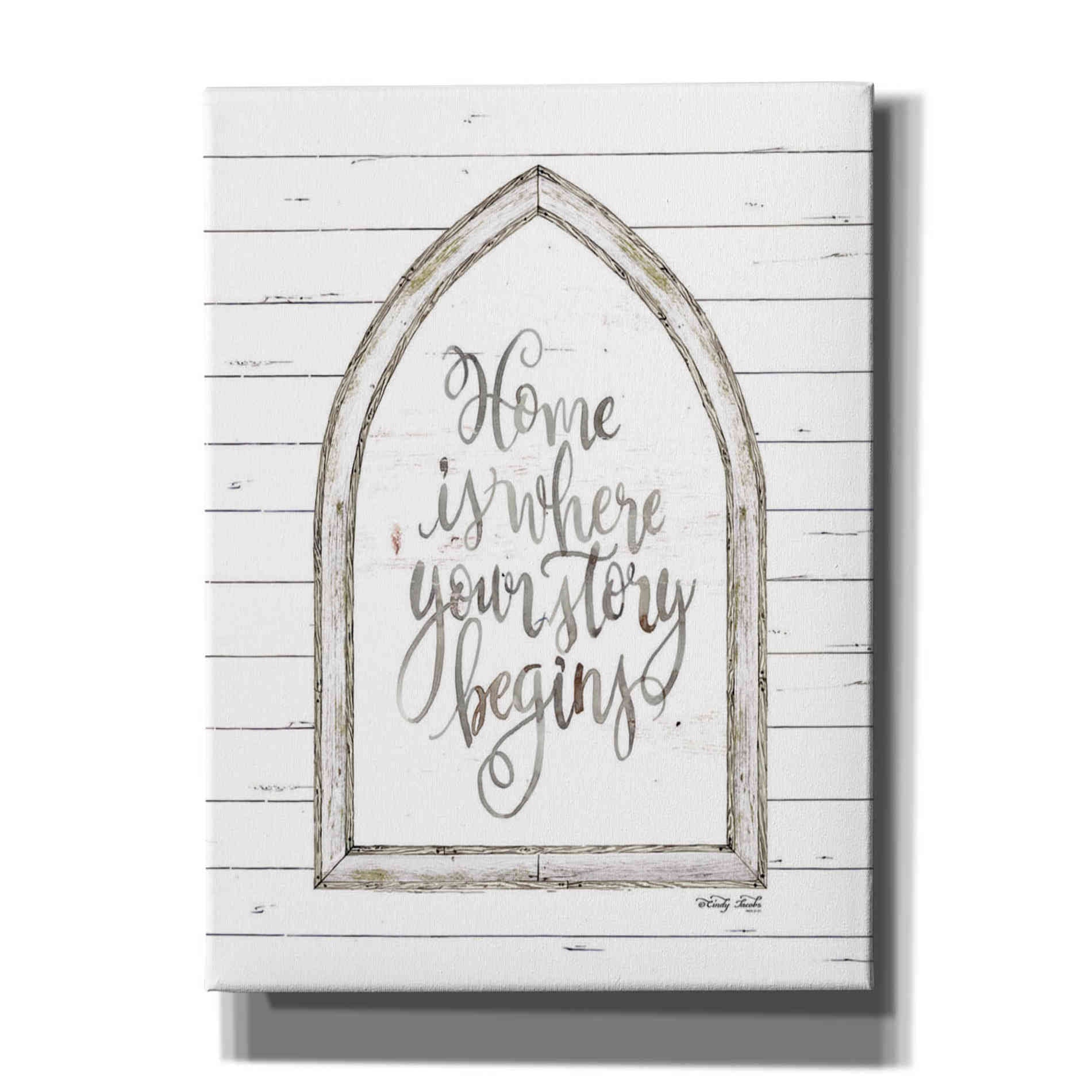 'Home is Where Your Story Begins Arch' by Cindy Jacobs, Canvas Wall Art