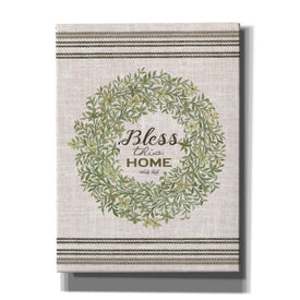 'Bless This Home Wreath' by Cindy Jacobs, Canvas Wall Art