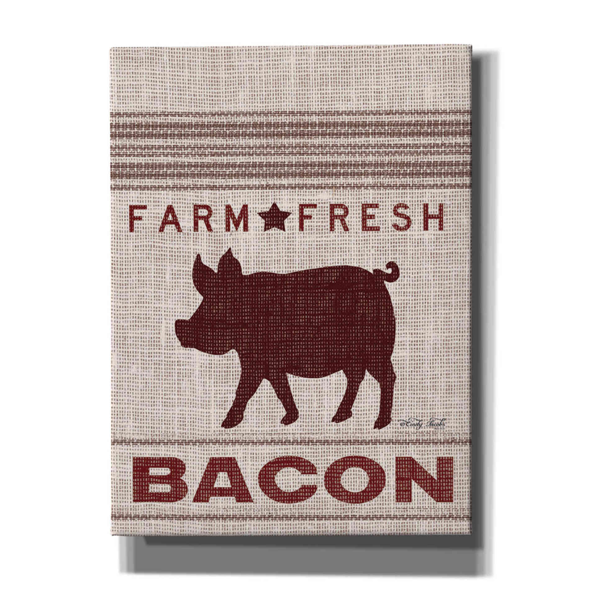 'Grain Sack Bacon' by Cindy Jacobs, Canvas Wall Art
