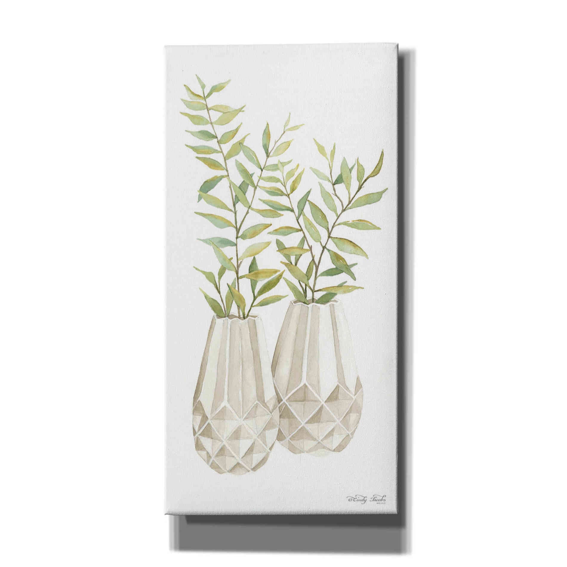 'Geometric Vase I' by Cindy Jacobs, Canvas Wall Art
