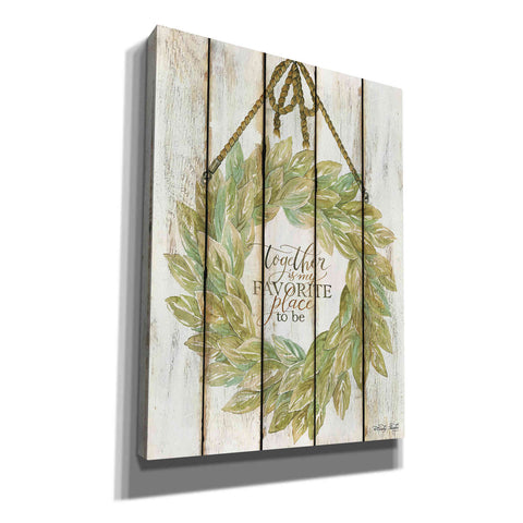 Image of 'Together Wreath on Wood Panels' by Cindy Jacobs, Canvas Wall Art