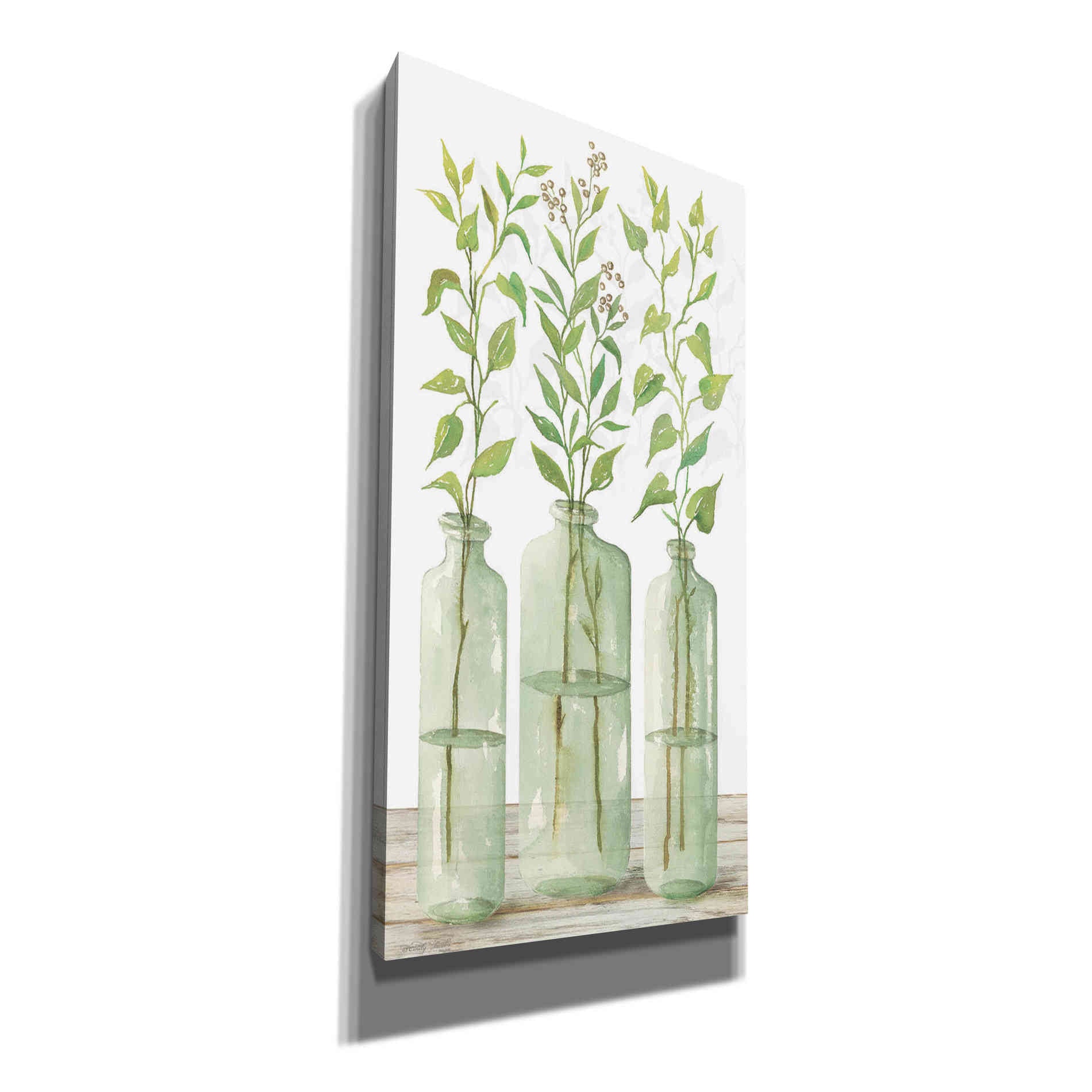 'Simple Leaves in Jar II' by Cindy Jacobs, Canvas Wall Art