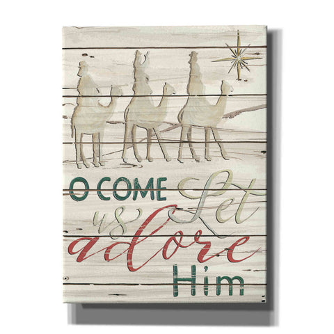 Image of 'Come Let Us Adore Him Shiplap' by Cindy Jacobs, Canvas Wall Art
