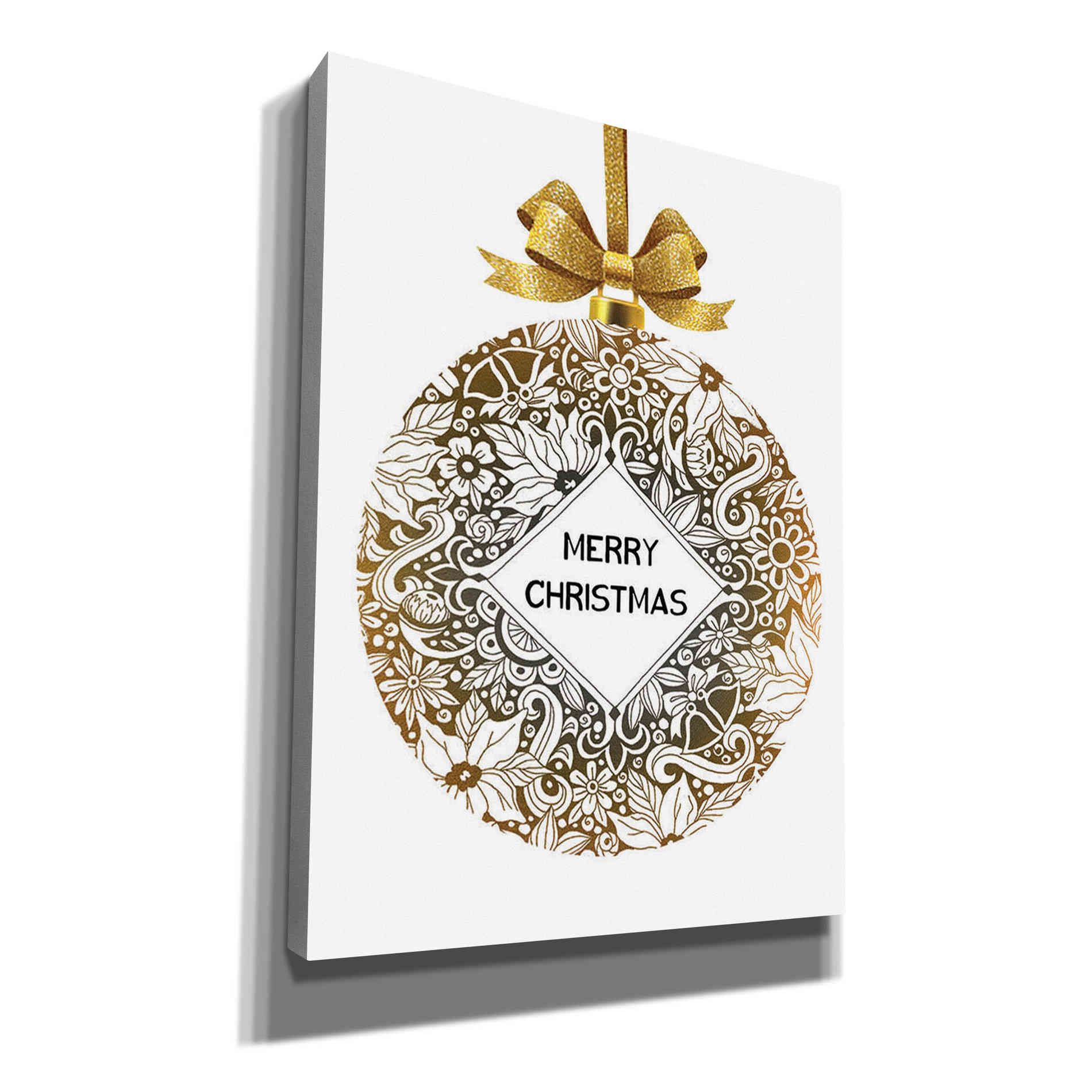 'Merry Christmas Ball Ornament' by Cindy Jacobs, Canvas Wall Art