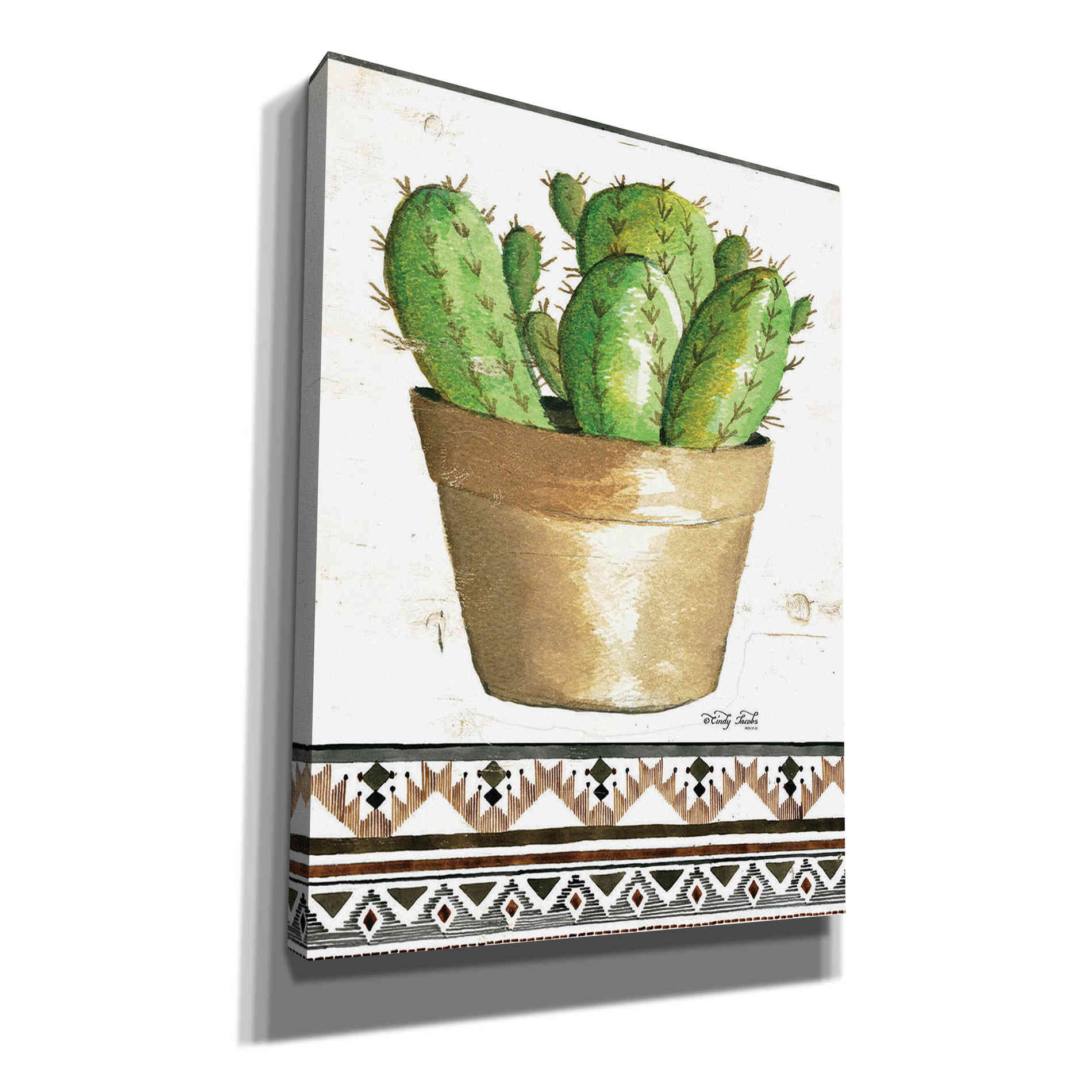 'Happy Cactus' by Cindy Jacobs, Canvas Wall Art