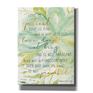 'Teal Love is Patient' by Cindy Jacobs, Canvas Wall Art