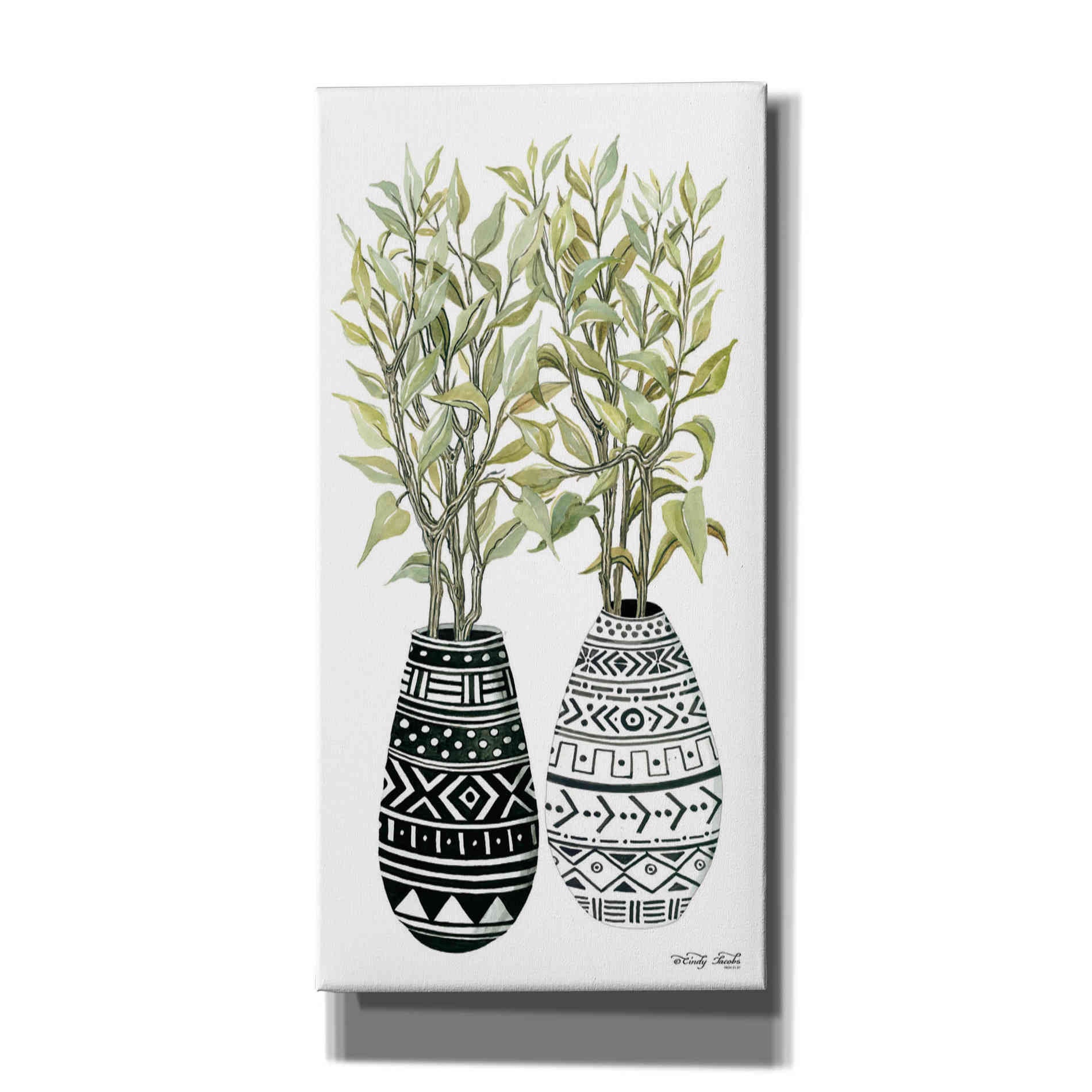 'Mud Cloth Vase III' by Cindy Jacobs, Canvas Wall Art