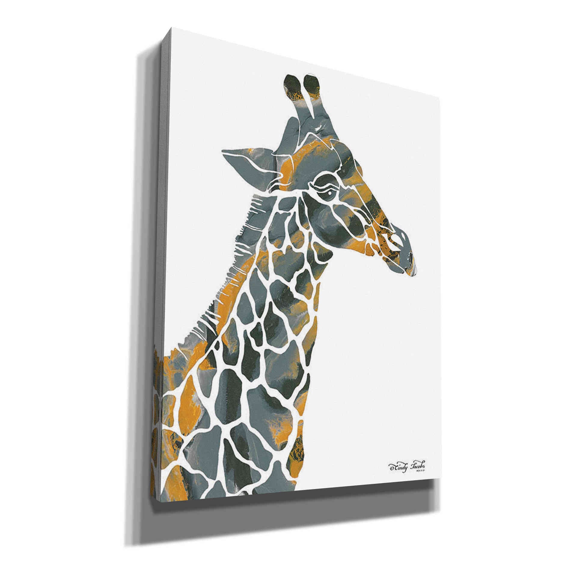 'Bright Giraffe I' by Cindy Jacobs, Canvas Wall Art