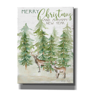'Merry Christmas & Happy New Year Deer' by Cindy Jacobs, Canvas Wall Art