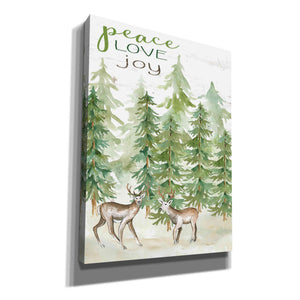 'Peace Love Joy Deer' by Cindy Jacobs, Canvas Wall Art