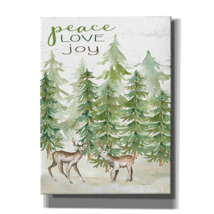 'Peace Love Joy Deer' by Cindy Jacobs, Canvas Wall Art