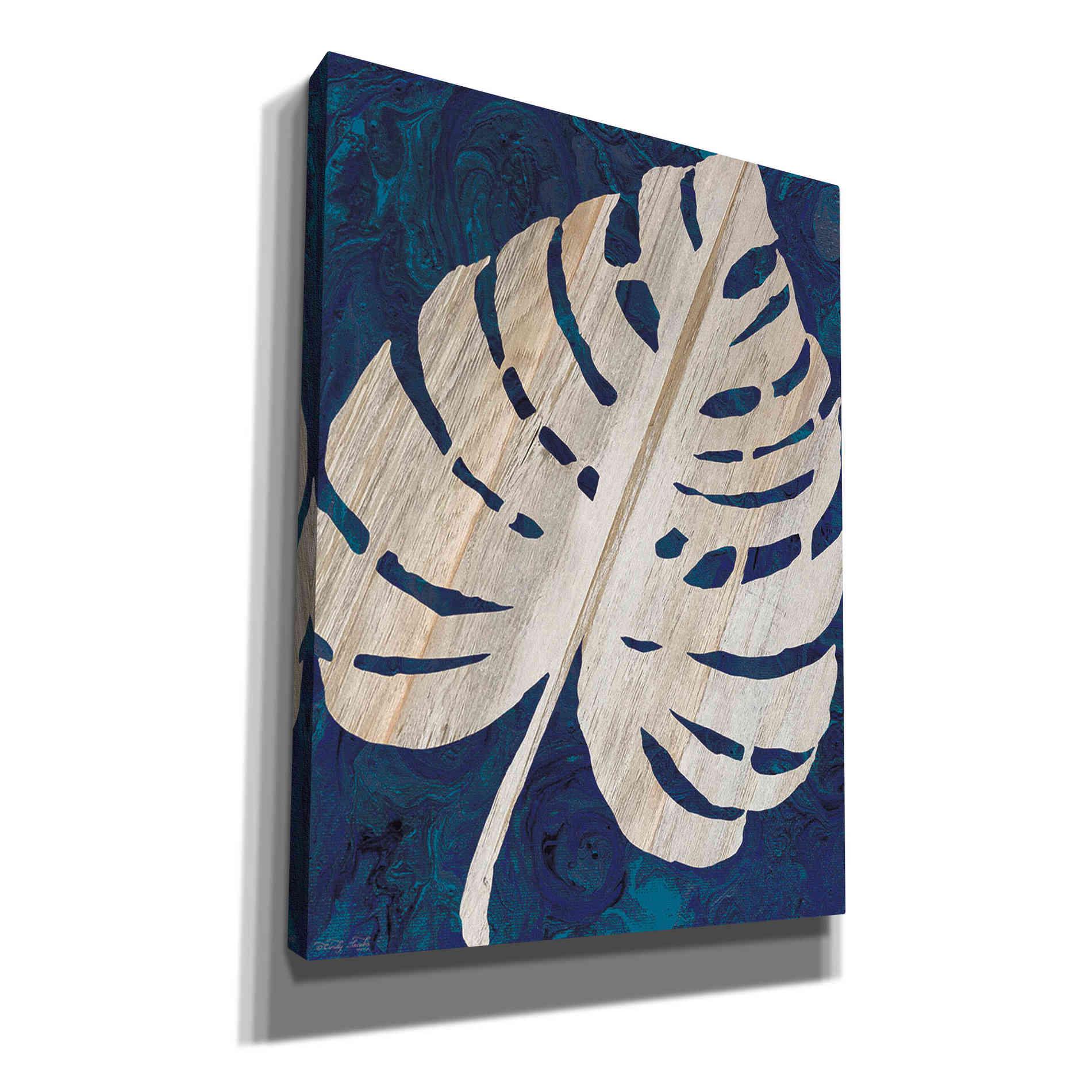 'Monstera Navy' by Cindy Jacobs, Canvas Wall Art