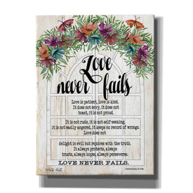 'Floral Love Never Fails' by Cindy Jacobs, Canvas Wall Art