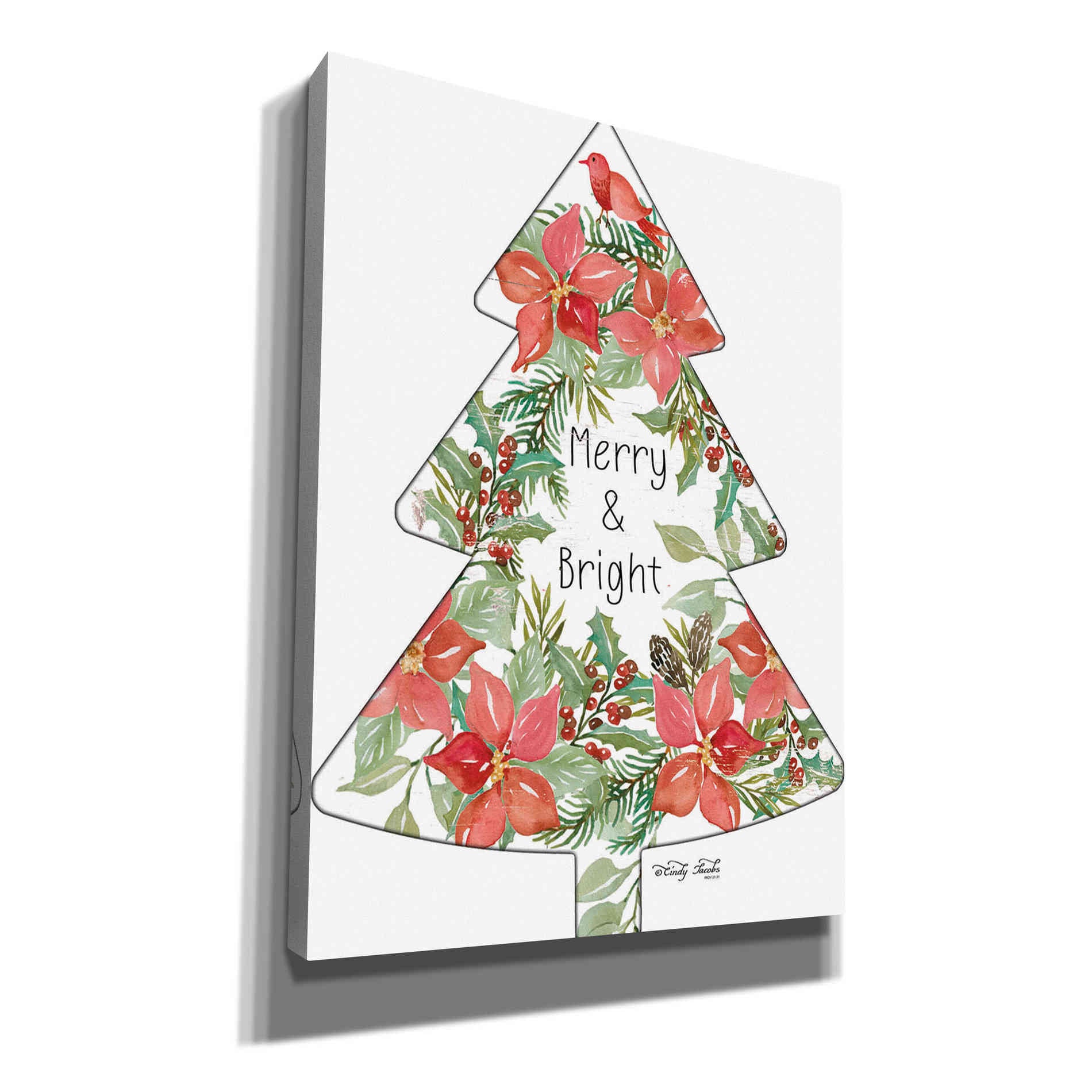 'Merry & Bright Tree' by Cindy Jacobs, Canvas Wall Art