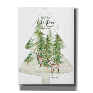 'Merry Christmas Deer Tree' by Cindy Jacobs, Canvas Wall Art