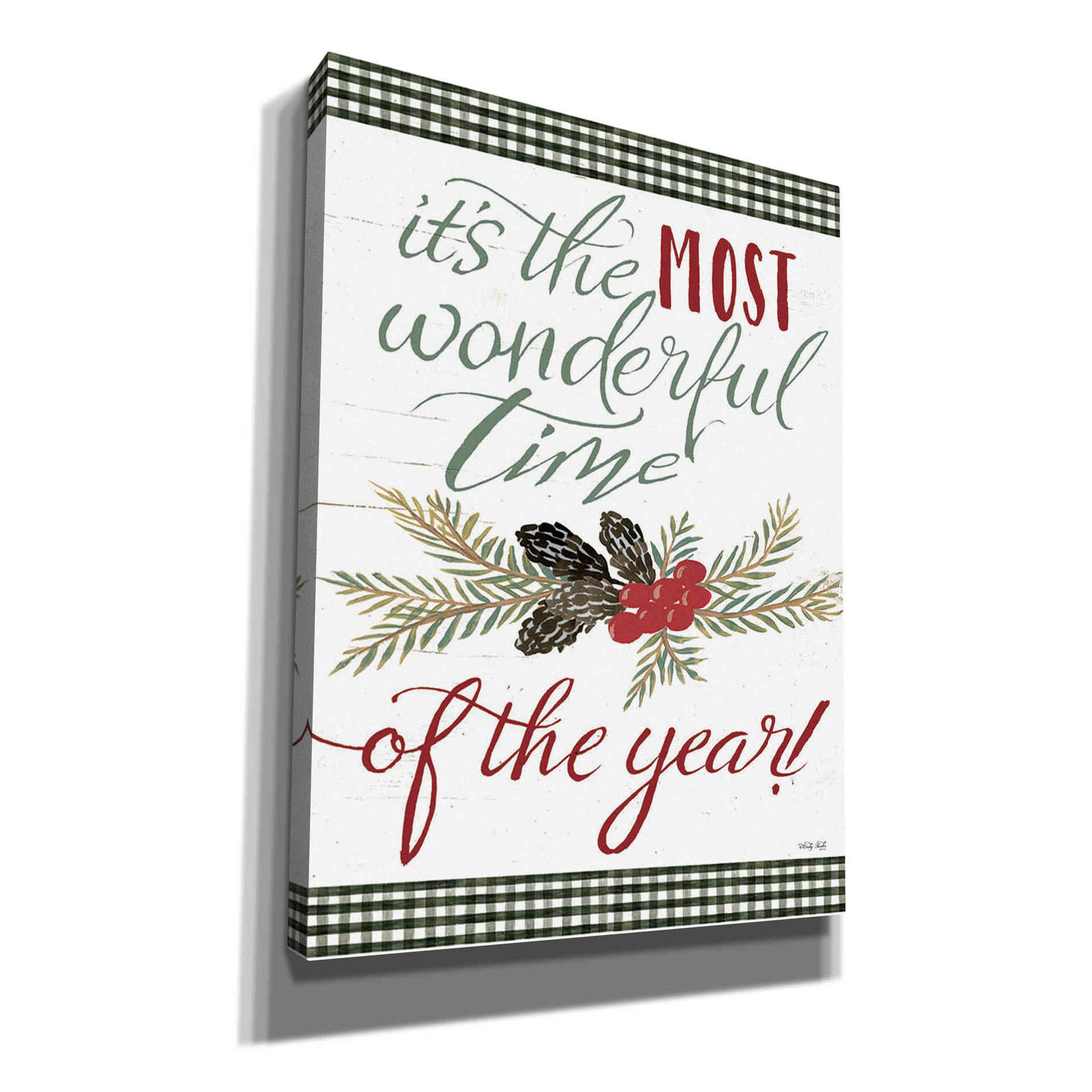 'Pinecone It's the Most Wonderful Time' by Cindy Jacobs, Canvas Wall Art