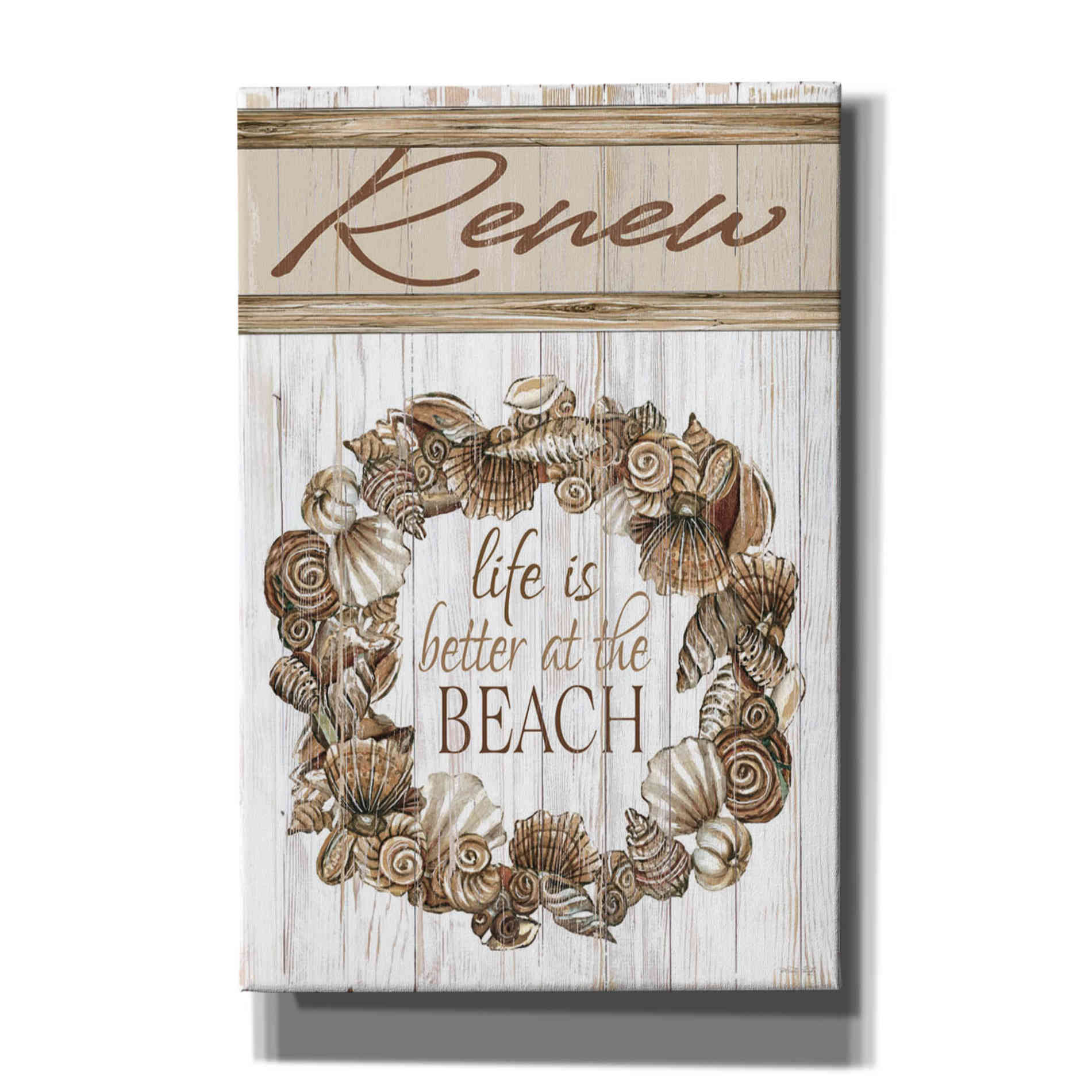 'Renew Shell Wreath' by Cindy Jacobs, Canvas Wall Art