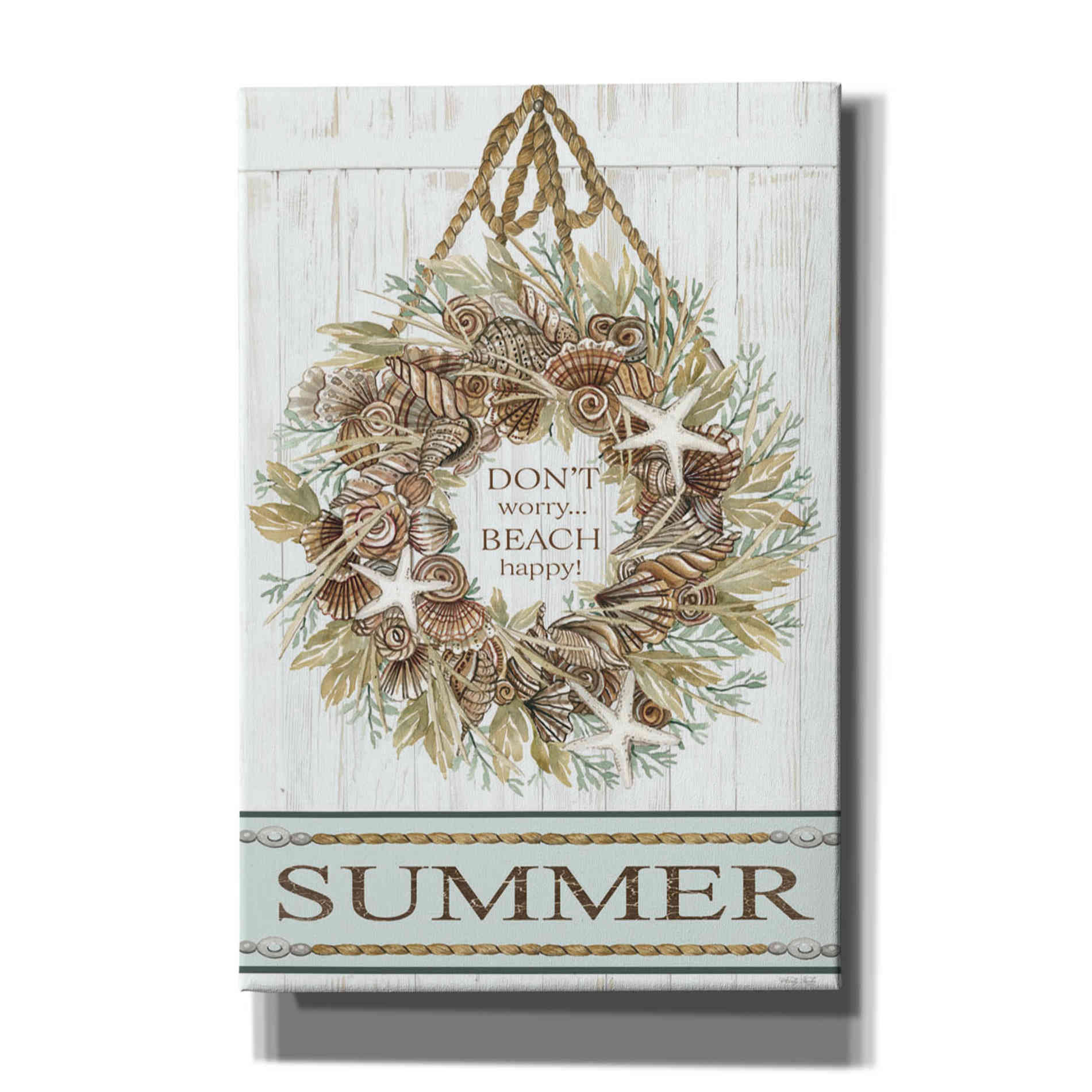 'Summer Beach Wreath' by Cindy Jacobs, Canvas Wall Art