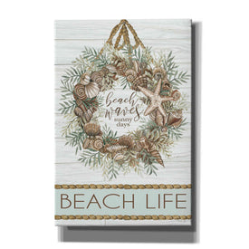 'Beach Waves Wreath' by Cindy Jacobs, Canvas Wall Art