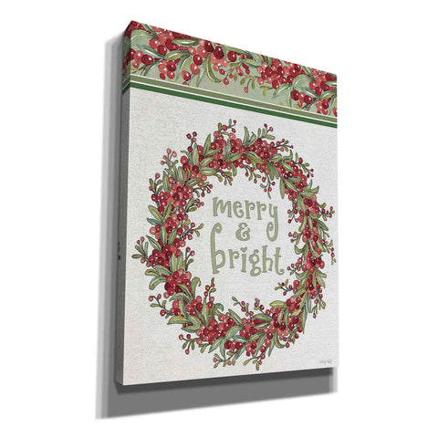 Image of 'Merry & Bright Wreath Design' by Cindy Jacobs, Canvas Wall Art