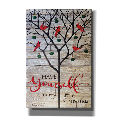 Image of 'Merry Little Red Cardinals Christmas' by Cindy Jacobs, Canvas Wall Art