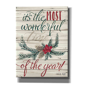 'The Most Wonderful Time Shiplap 2' by Cindy Jacobs, Canvas Wall Art