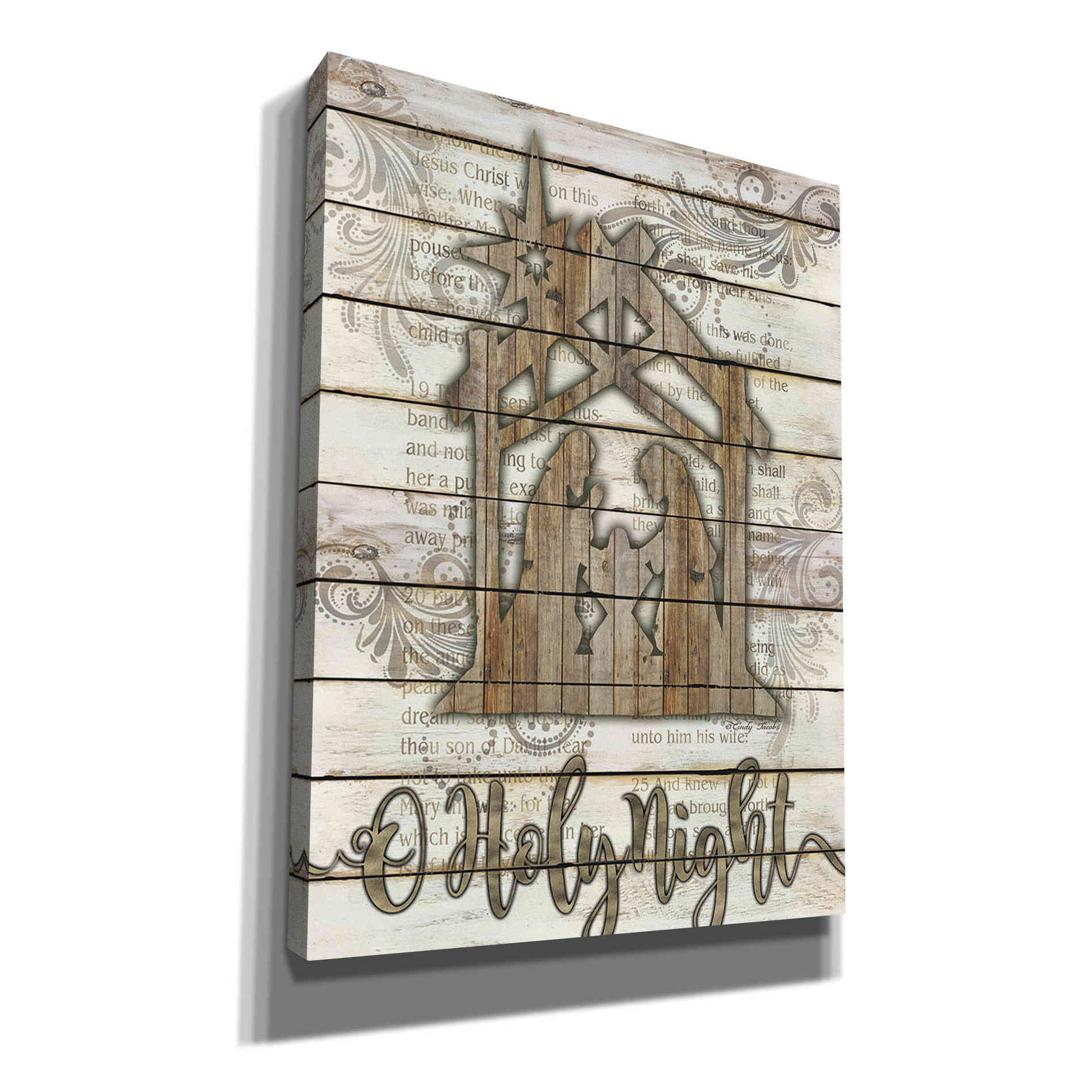 'O Holy Night Manger' by Cindy Jacobs, Canvas Wall Art
