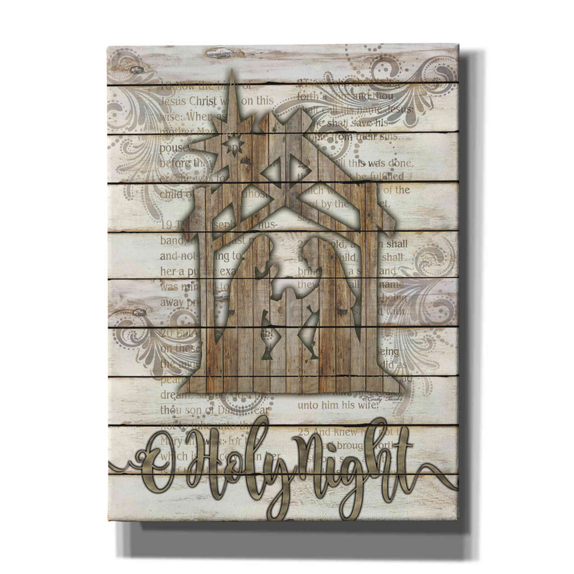 'O Holy Night Manger' by Cindy Jacobs, Canvas Wall Art