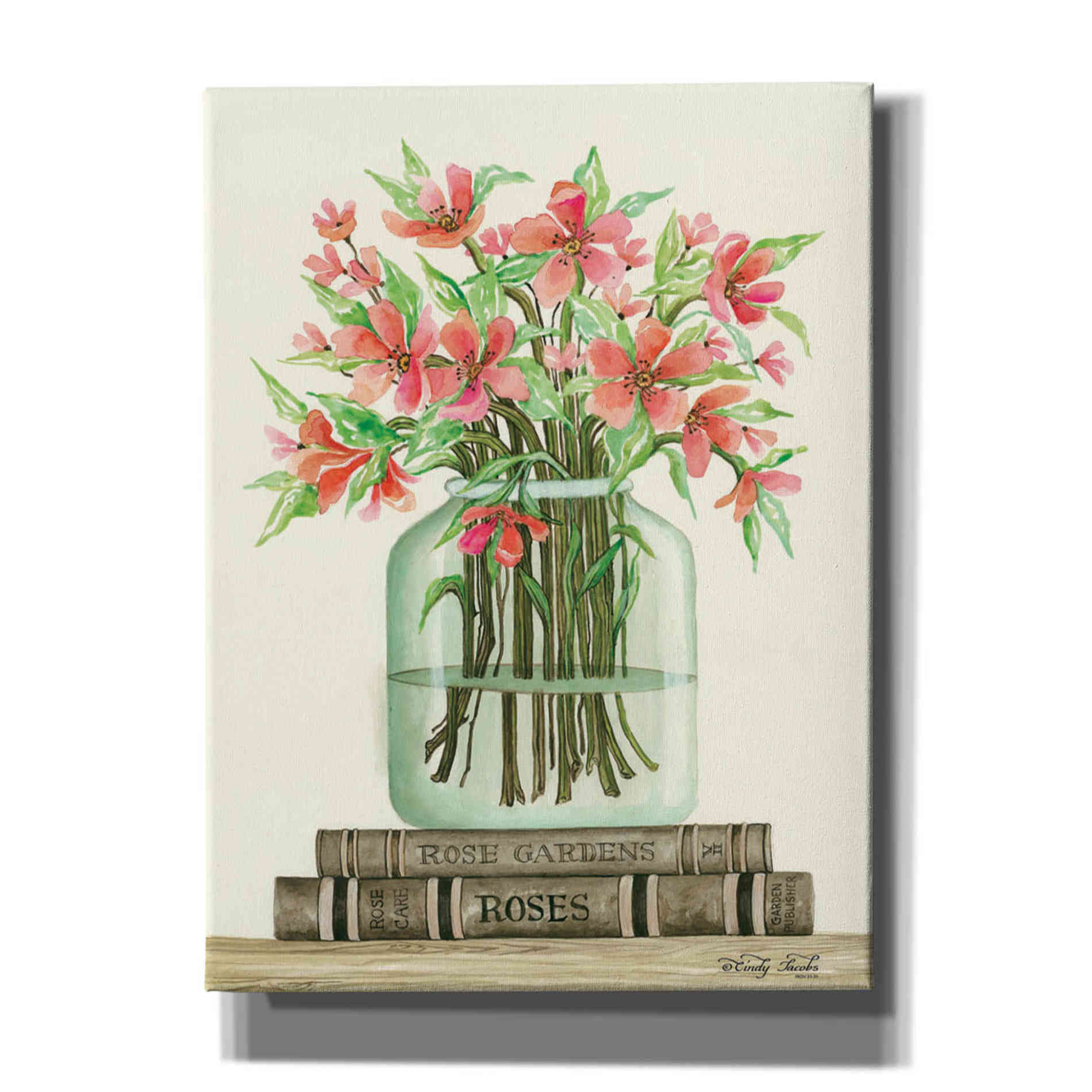 'Book Bouquet II' by Cindy Jacobs, Canvas Wall Art