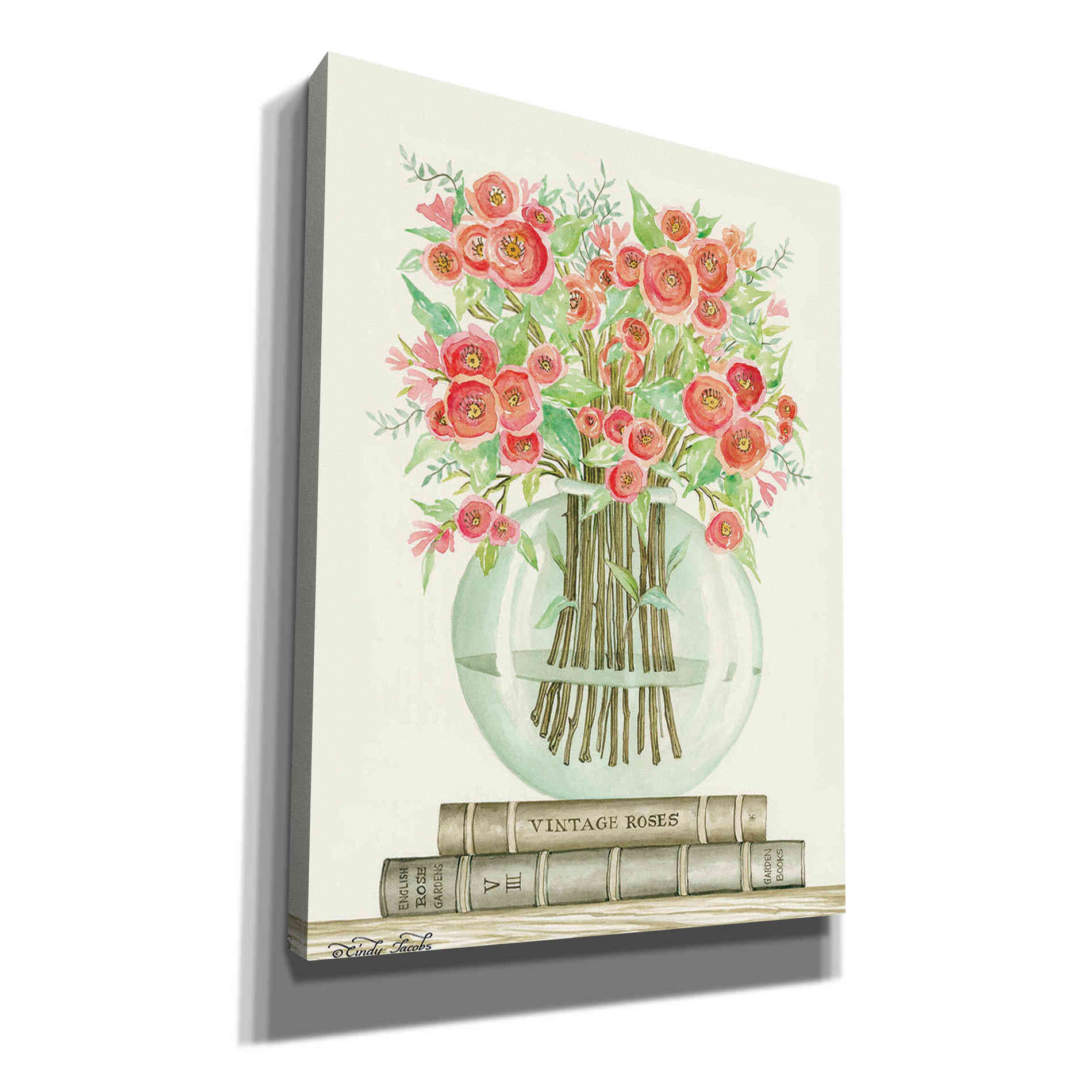 'Book Bouquet III' by Cindy Jacobs, Canvas Wall Art