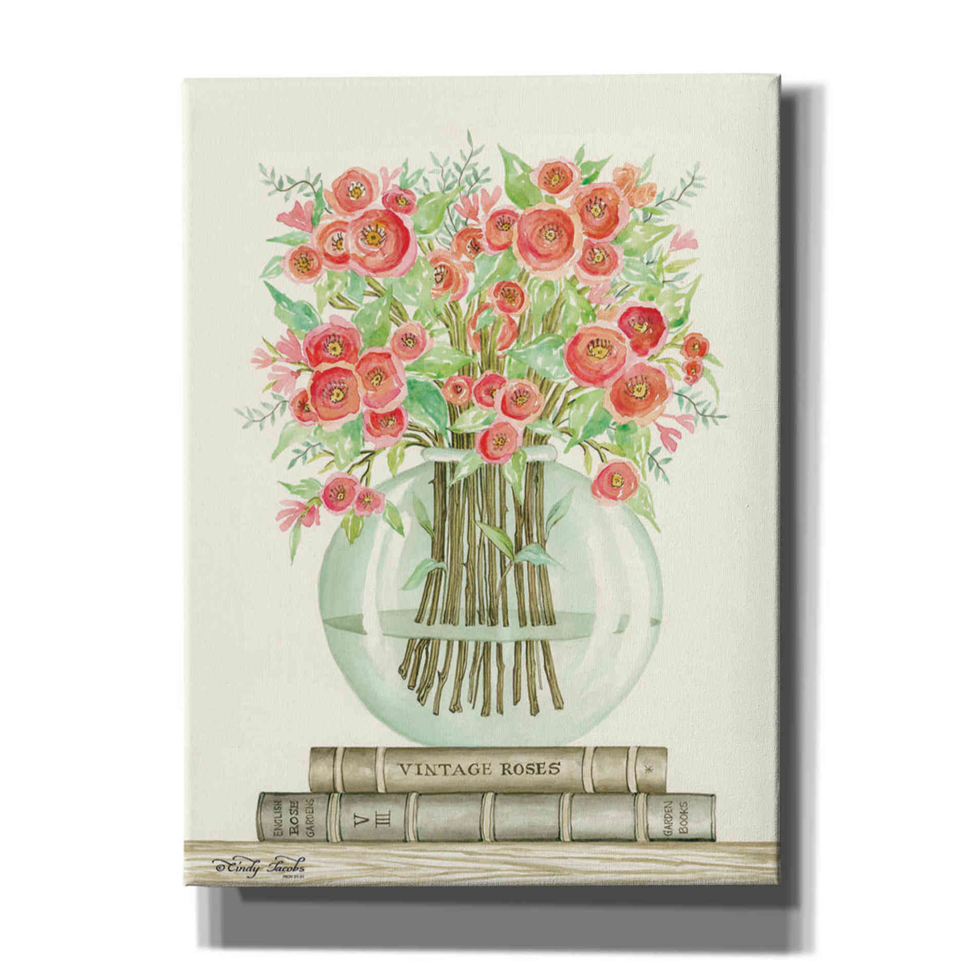 'Book Bouquet III' by Cindy Jacobs, Canvas Wall Art