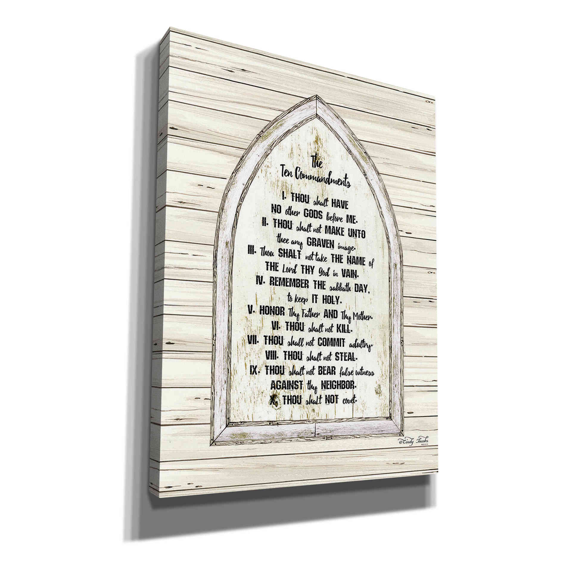 'Ten Commandments' by Cindy Jacobs, Canvas Wall Art