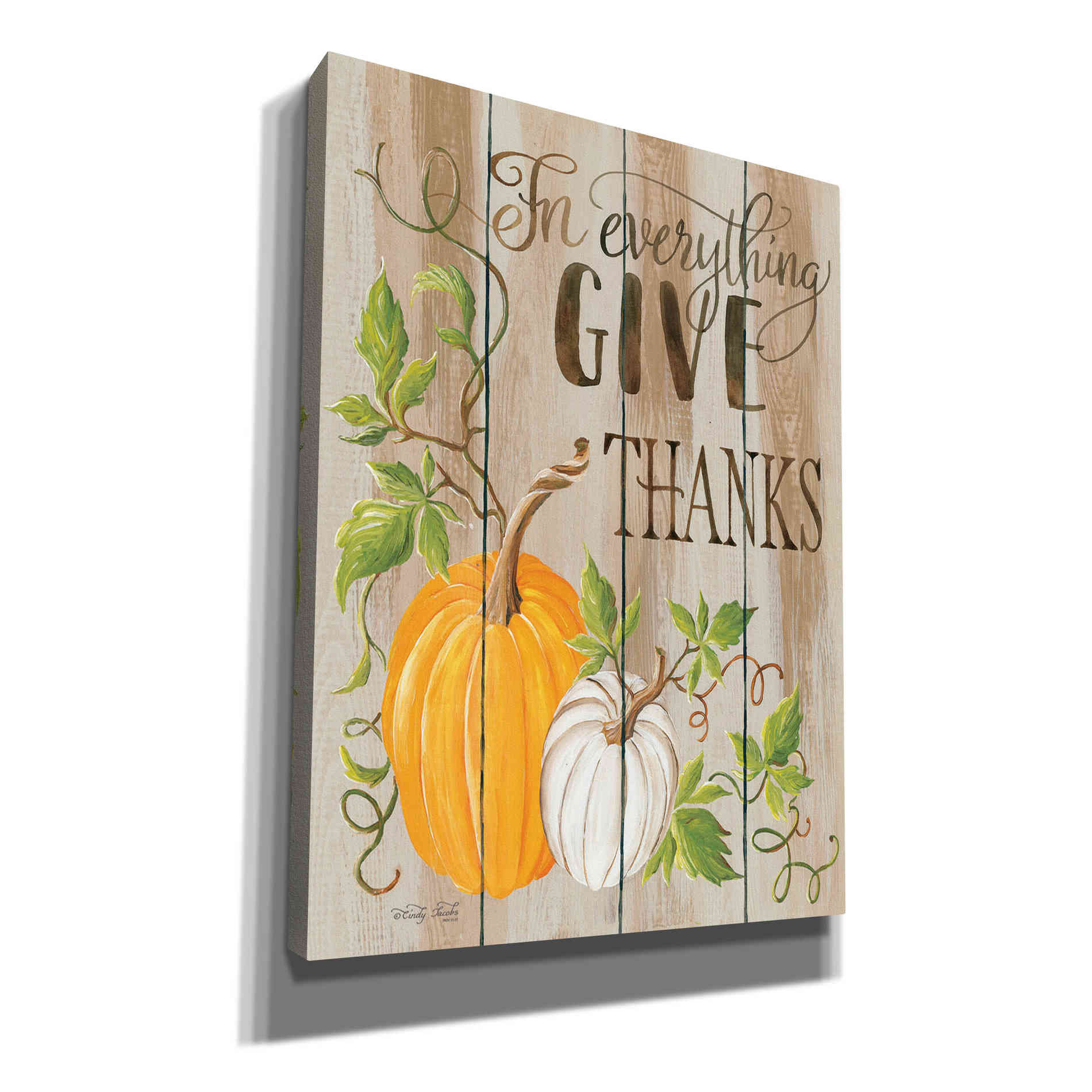 'For Everything Give Thanks' by Cindy Jacobs, Canvas Wall Art