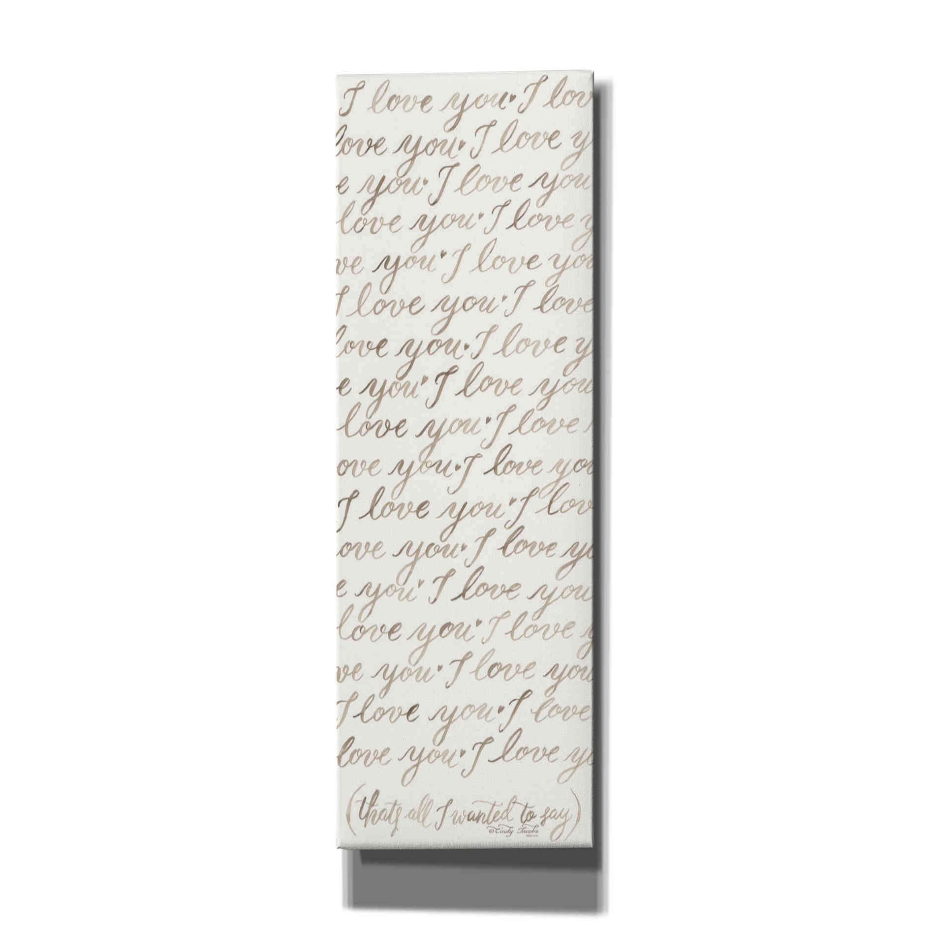 'Handwritten I Love You' by Cindy Jacobs, Canvas Wall Art