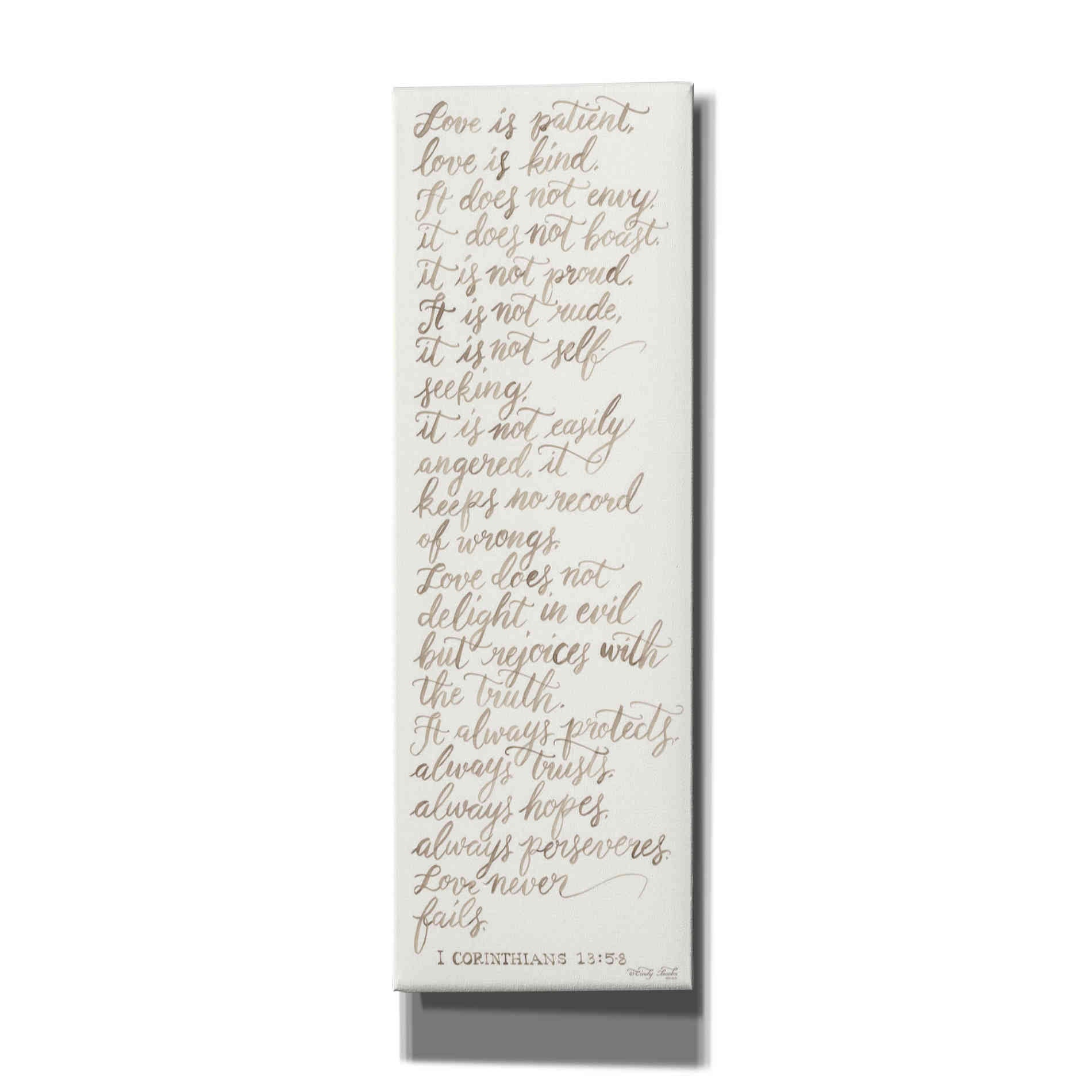 'Handwritten Love is Patient' by Cindy Jacobs, Canvas Wall Art