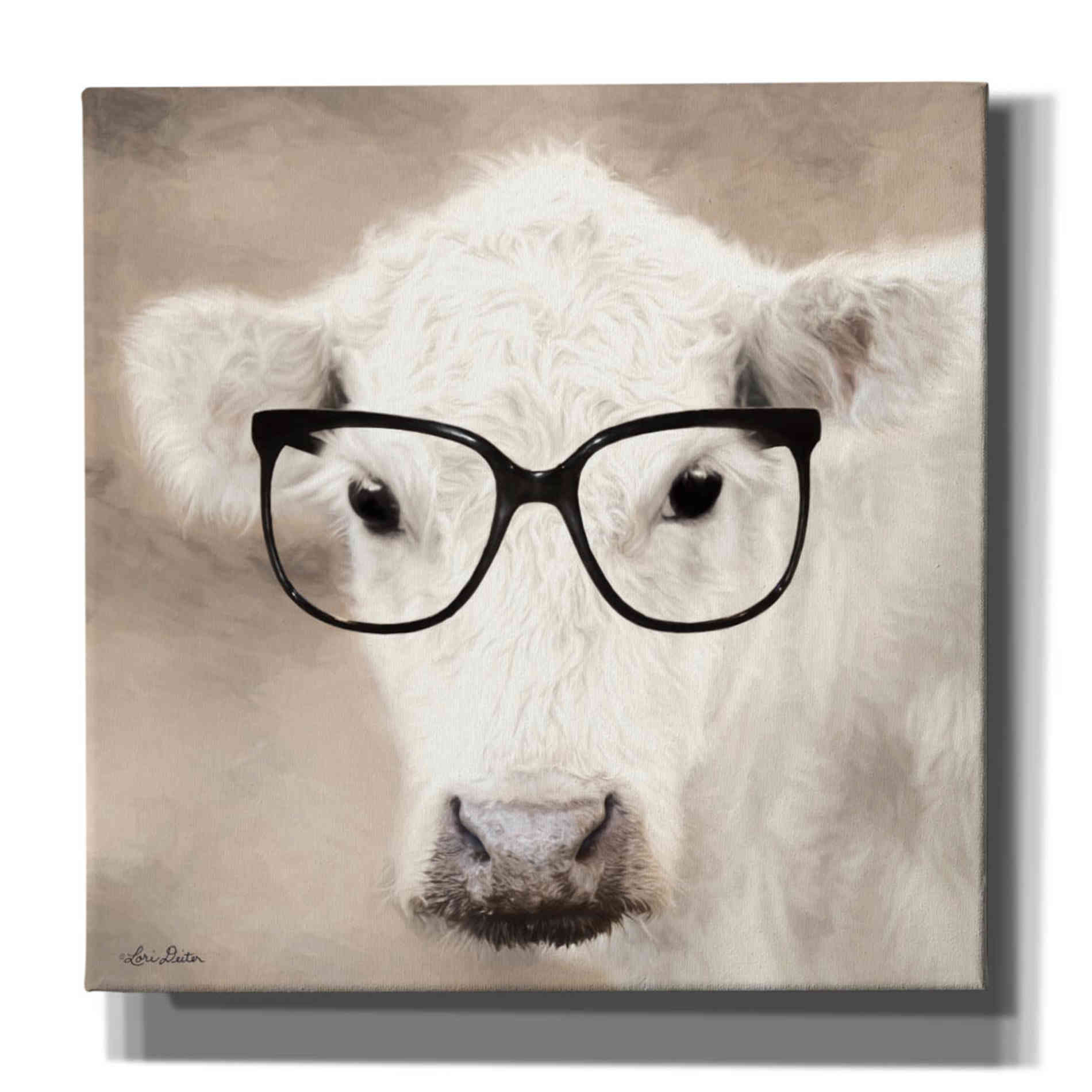 'See Clearly Cow' by Lori Deiter, Canvas Wall Art