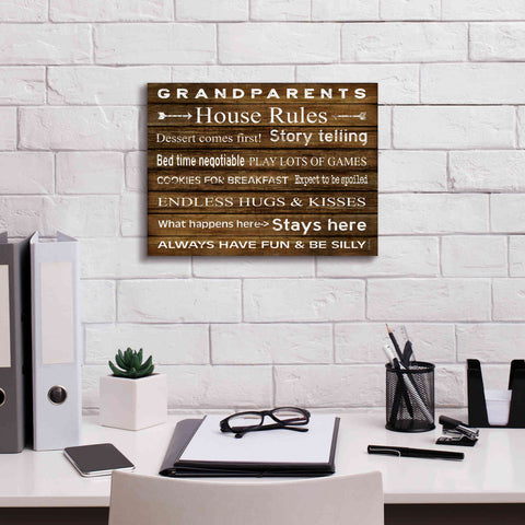 Image of 'Grandparents House Rules' by Cindy Jacobs, Canvas Wall Art,16 x 12