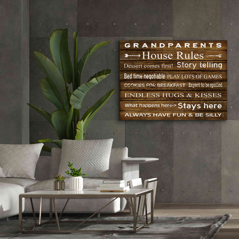 Image of 'Grandparents House Rules' by Cindy Jacobs, Canvas Wall Art,54 x 40