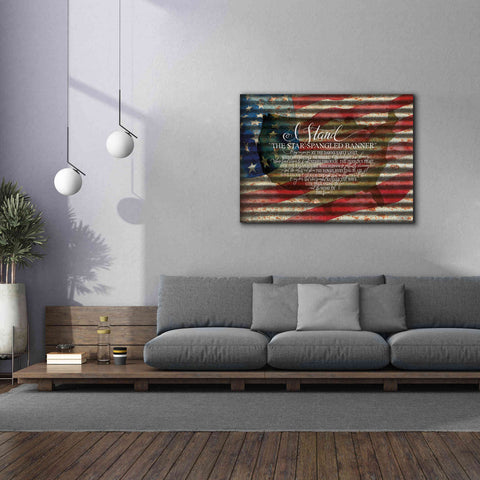 Image of 'I Stand American Flag on Metal' by Cindy Jacobs, Canvas Wall Art,54 x 40