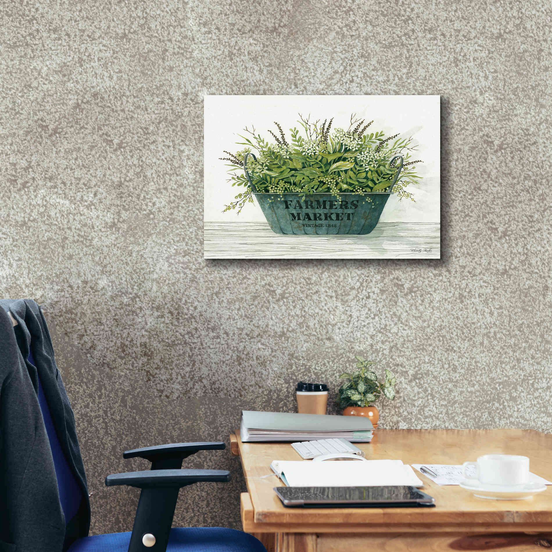 'Farmer's Market Vintage 1848' by Cindy Jacobs, Canvas Wall Art,26 x 18