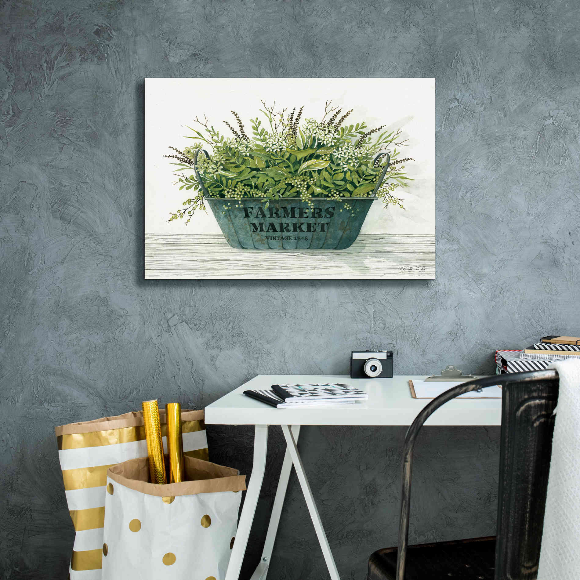 'Farmer's Market Vintage 1848' by Cindy Jacobs, Canvas Wall Art,26 x 18
