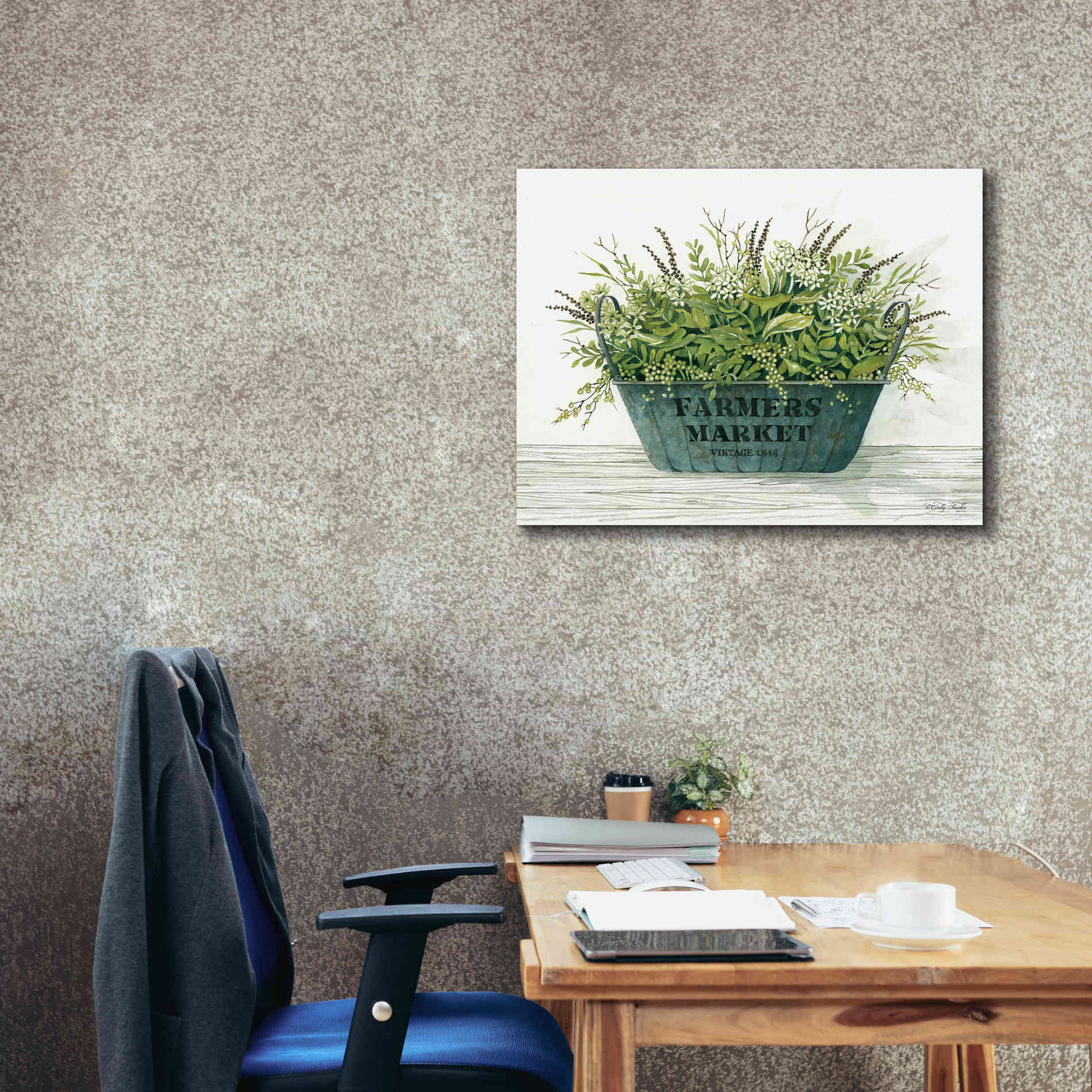'Farmer's Market Vintage 1848' by Cindy Jacobs, Canvas Wall Art,34 x 26