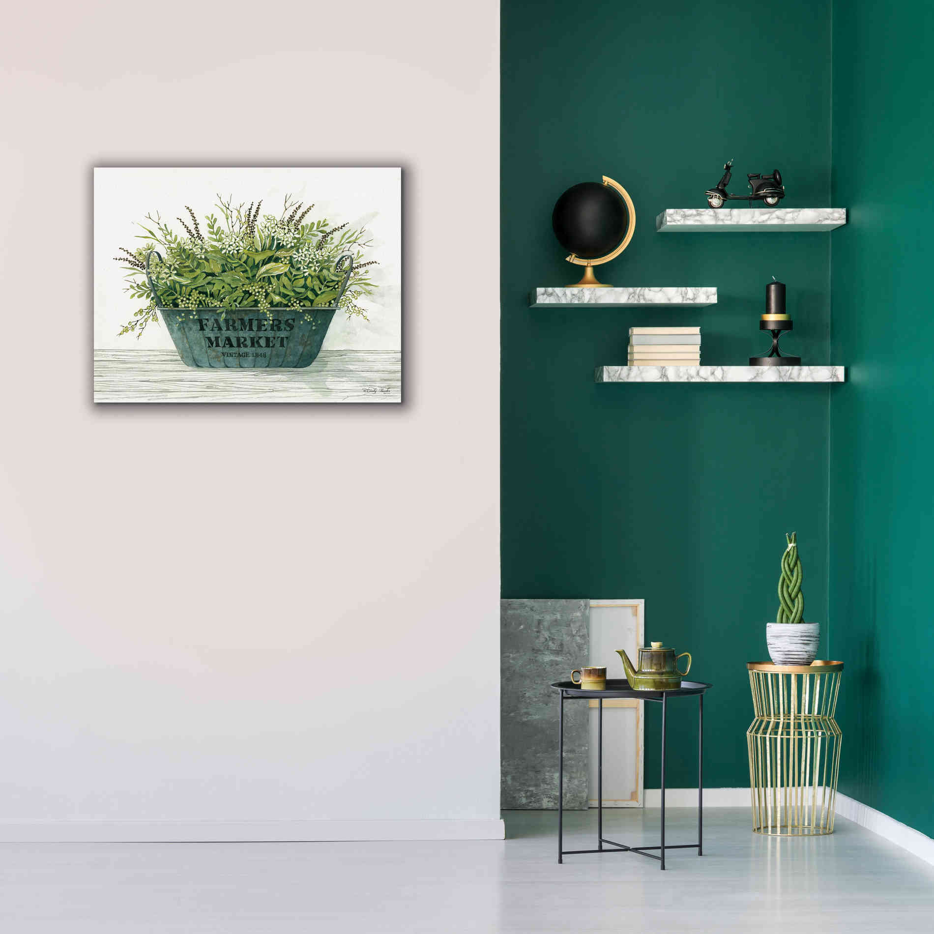 'Farmer's Market Vintage 1848' by Cindy Jacobs, Canvas Wall Art,34 x 26